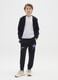 Black jogger trousers for boys in cotton and viscose_0