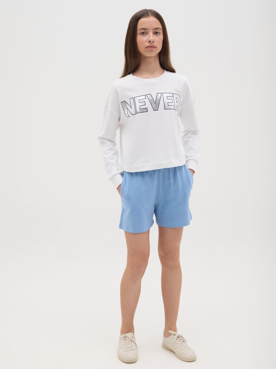 Girls' short in organic cotton, blue_0