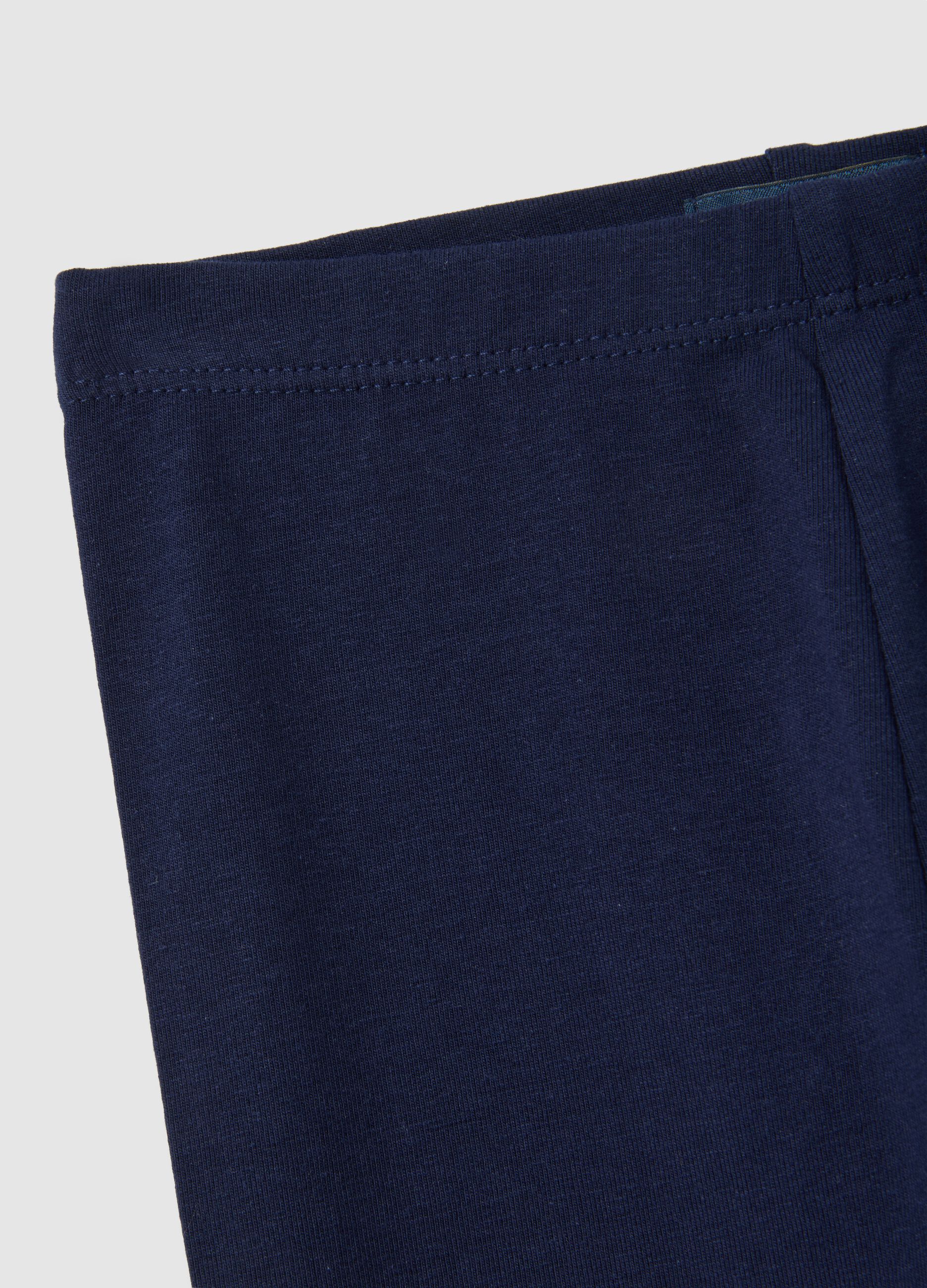 Girls' Skinny Blue Stretch Cotton Leggings