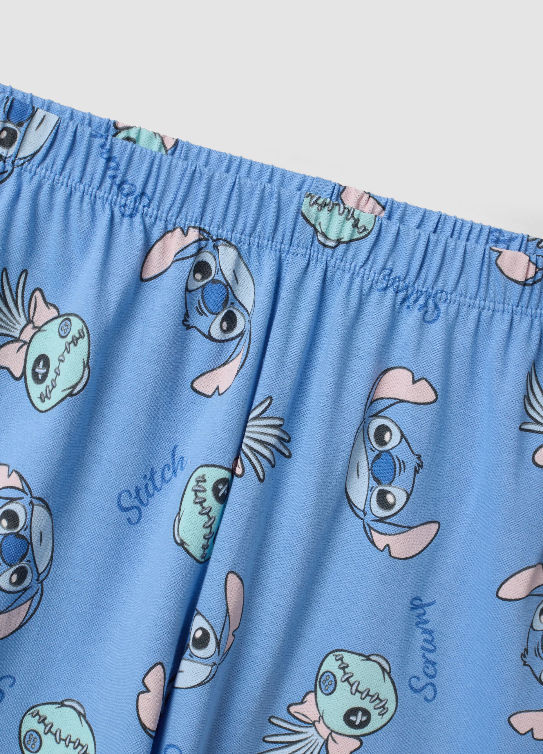 Light blue organic cotton Lilo & Stitch pyjamas for girls