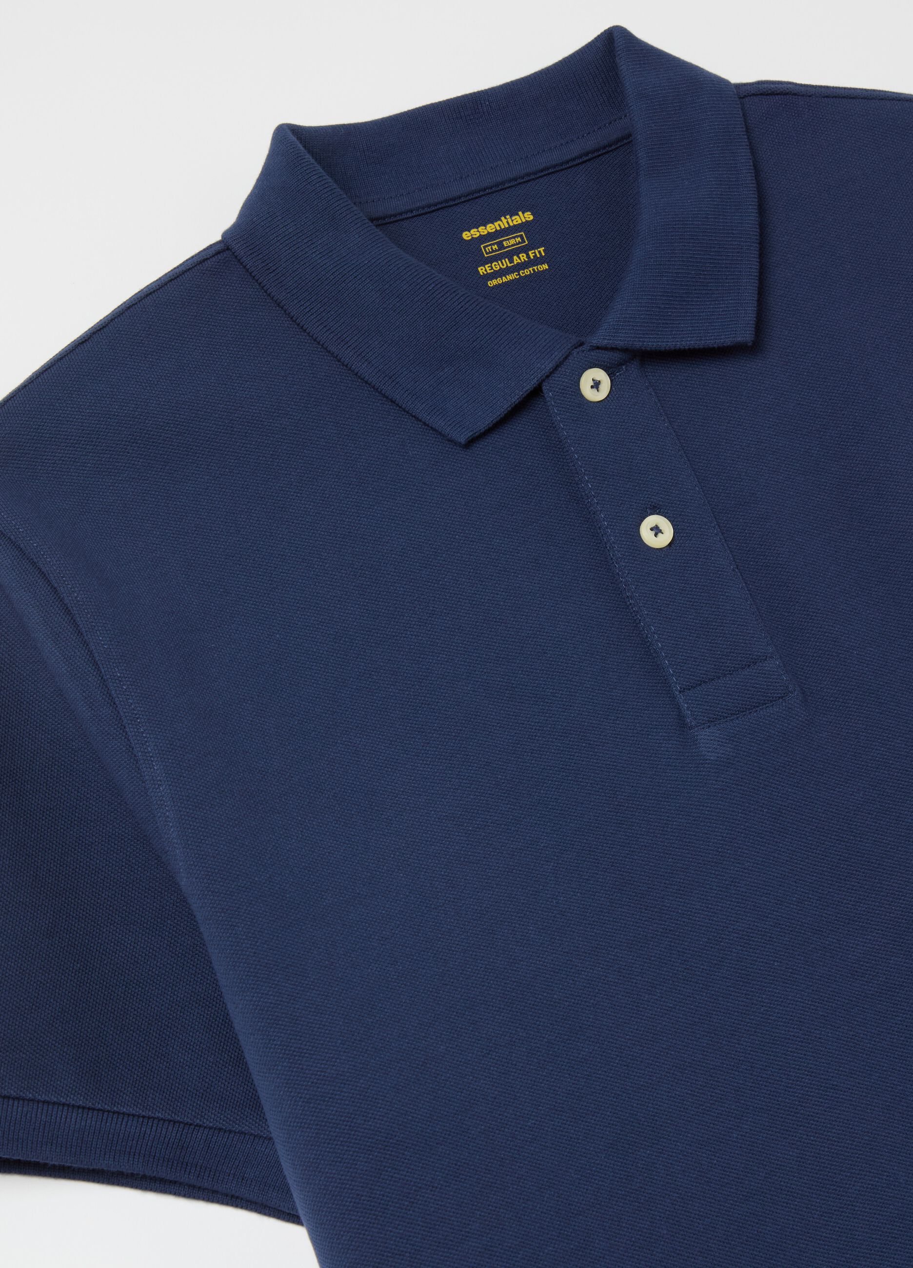 Solid colour polo shirt in organic cotton