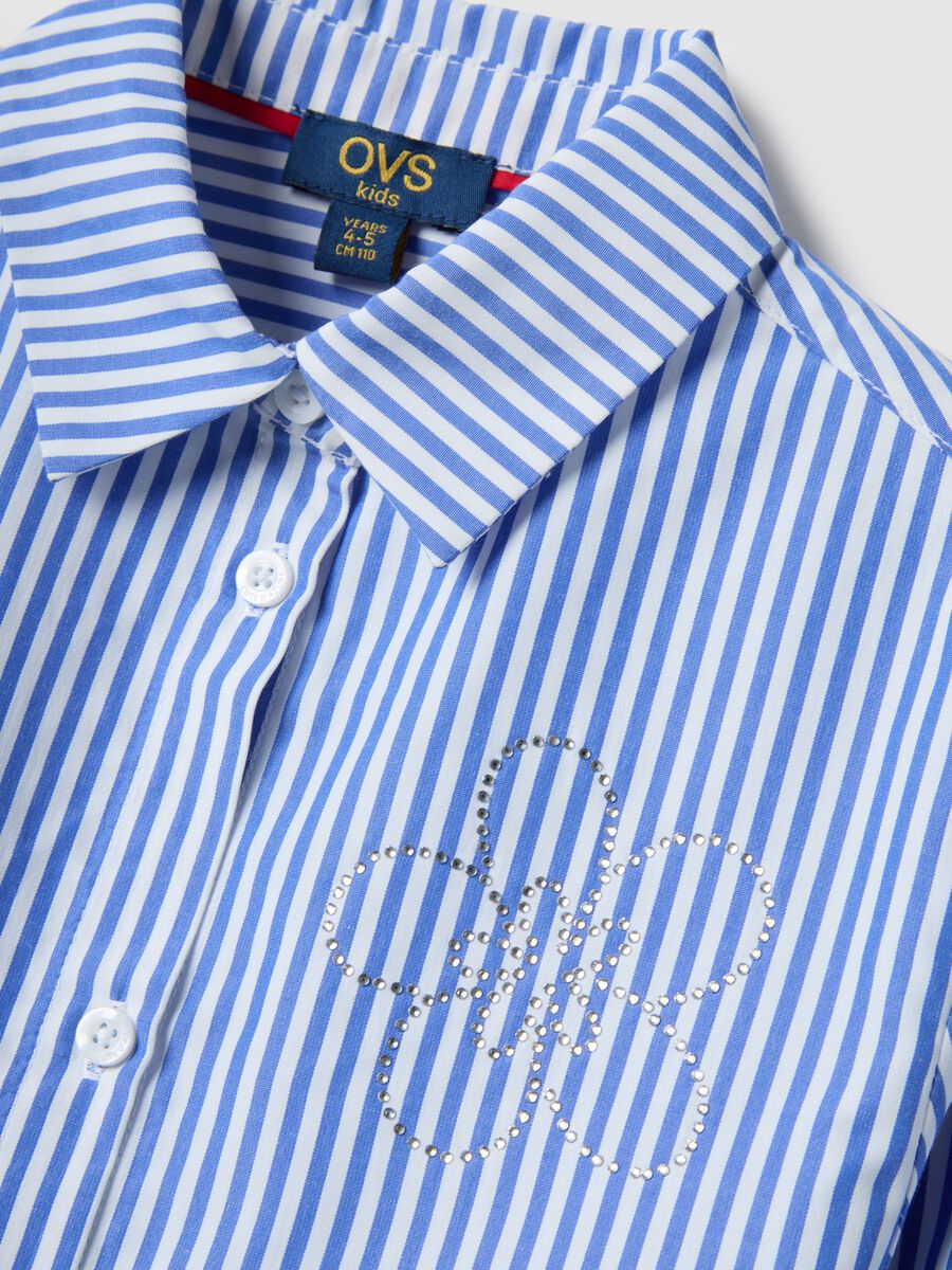 Girls' regular fit multicolour striped cotton shirt_2