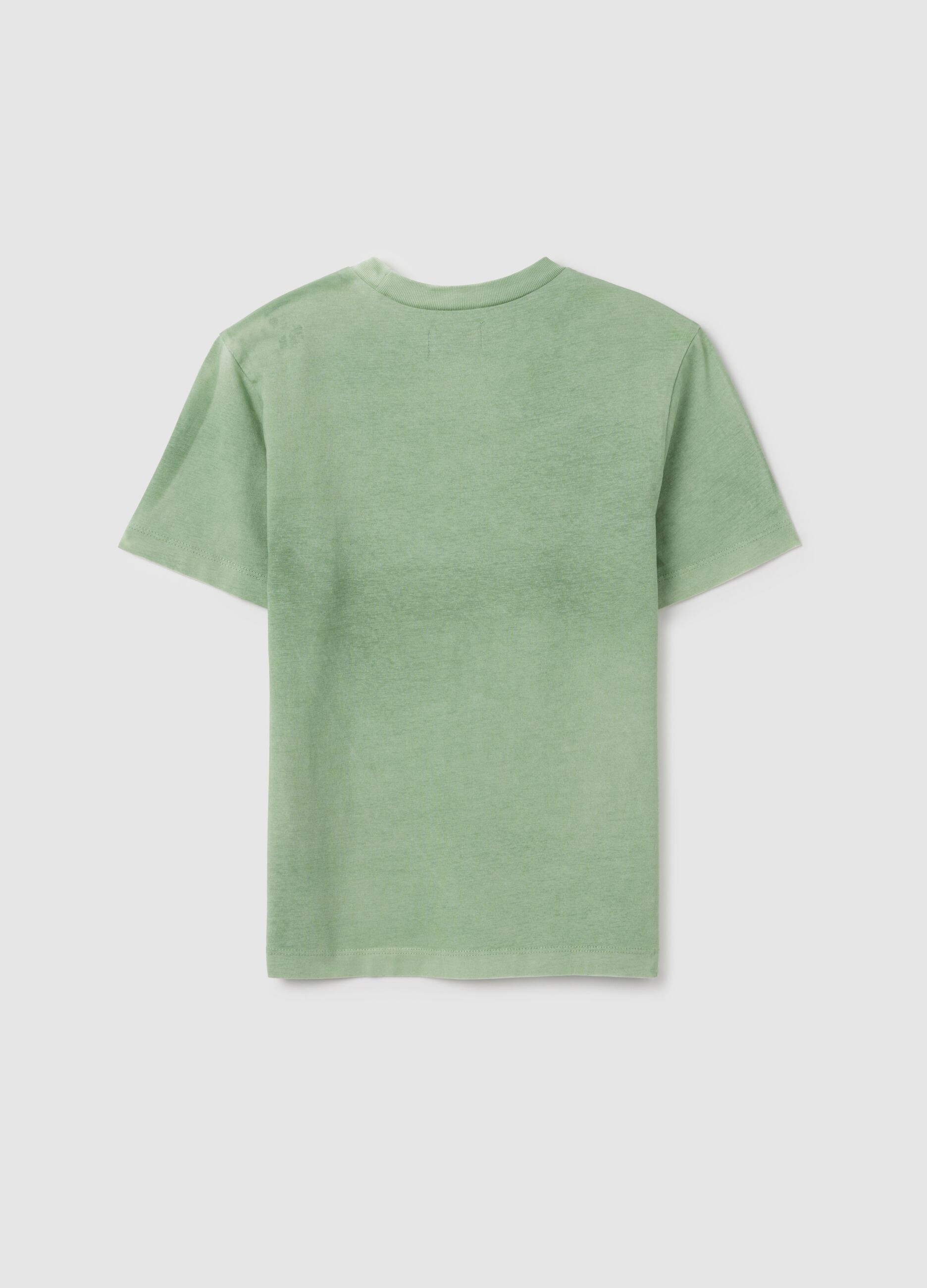 Green regular fit pure cotton kids' t-shirt