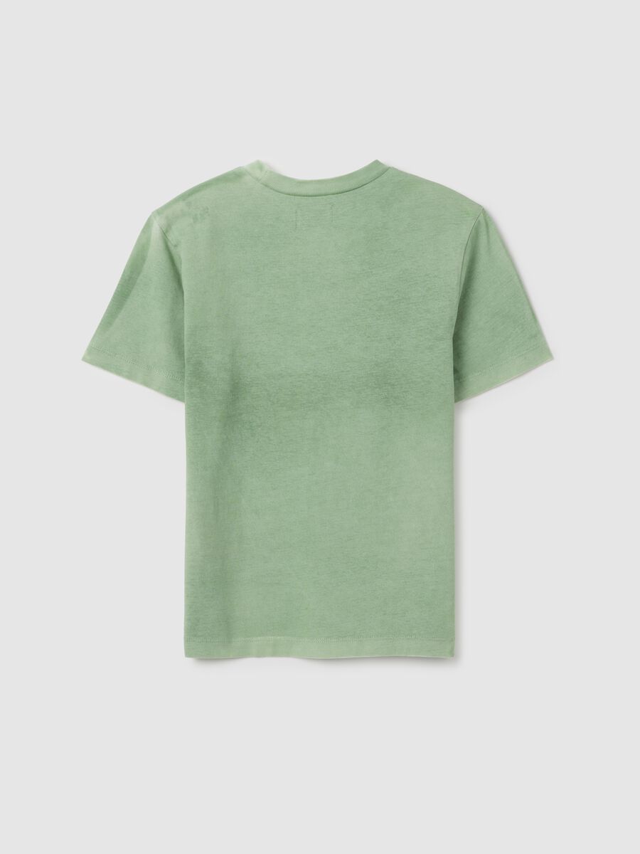 Green regular fit pure cotton kids' t-shirt_1