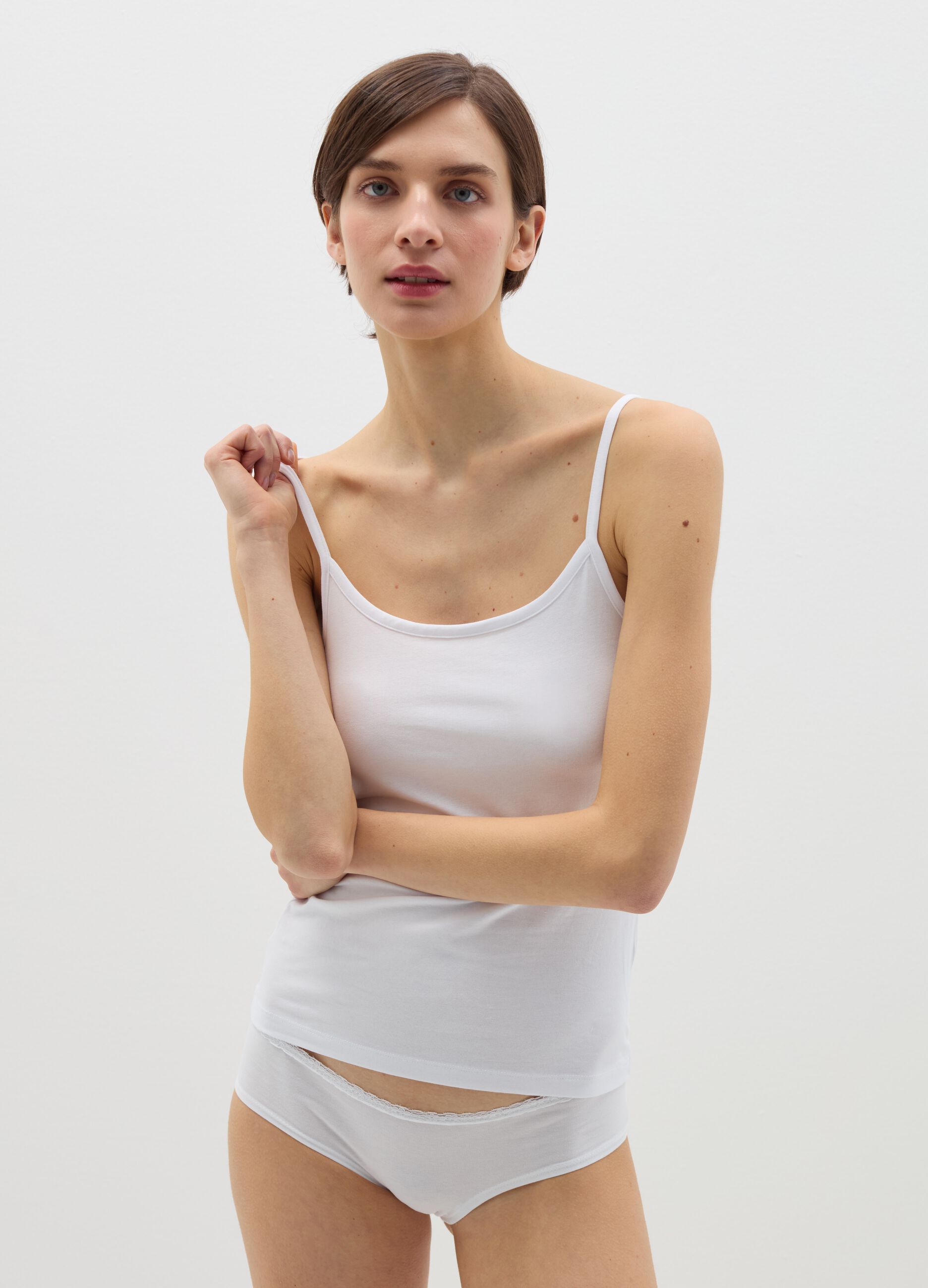 Two-pack under vests in stretch cotton