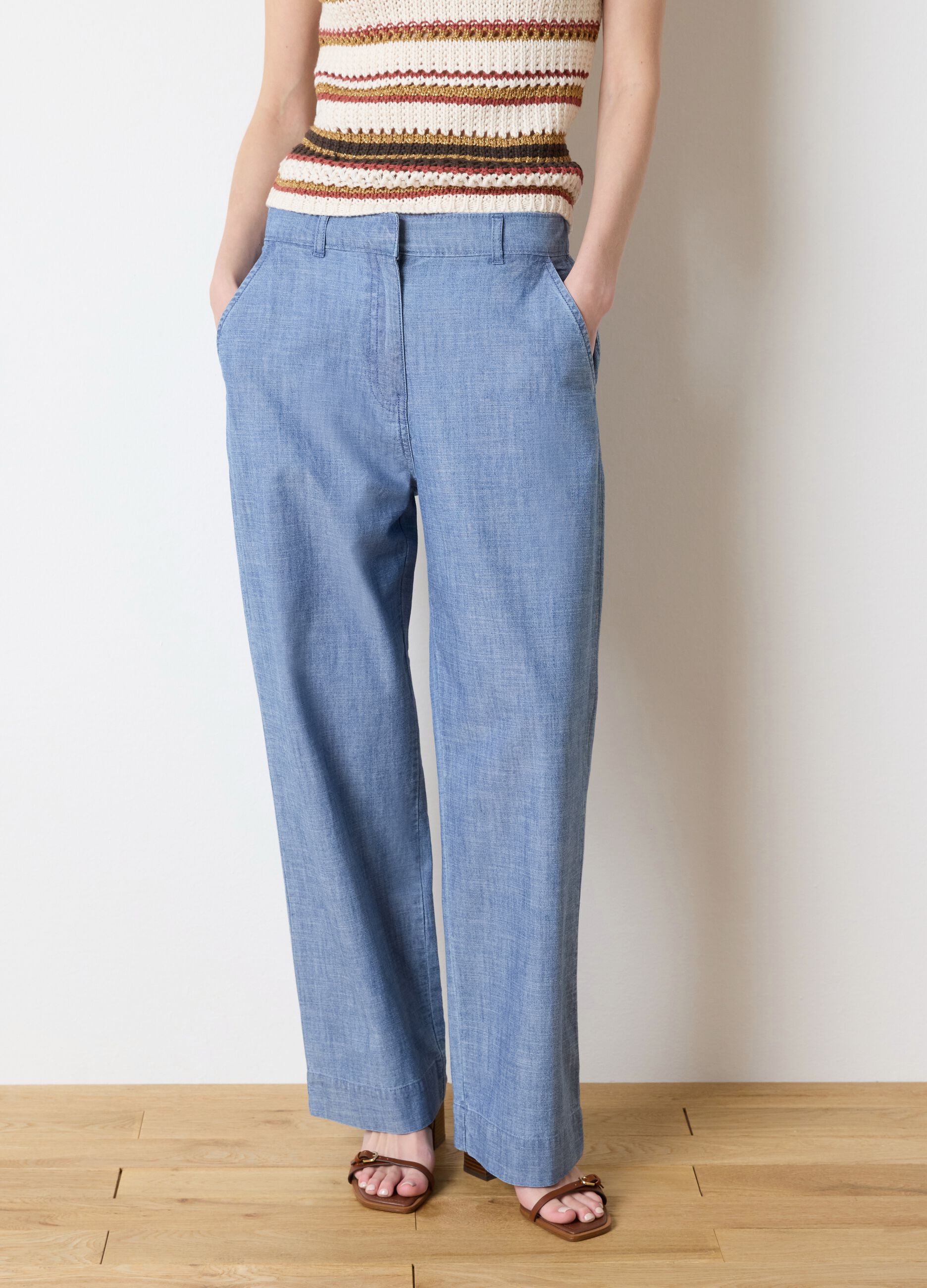 Jeans relaxed fit a gamba larga