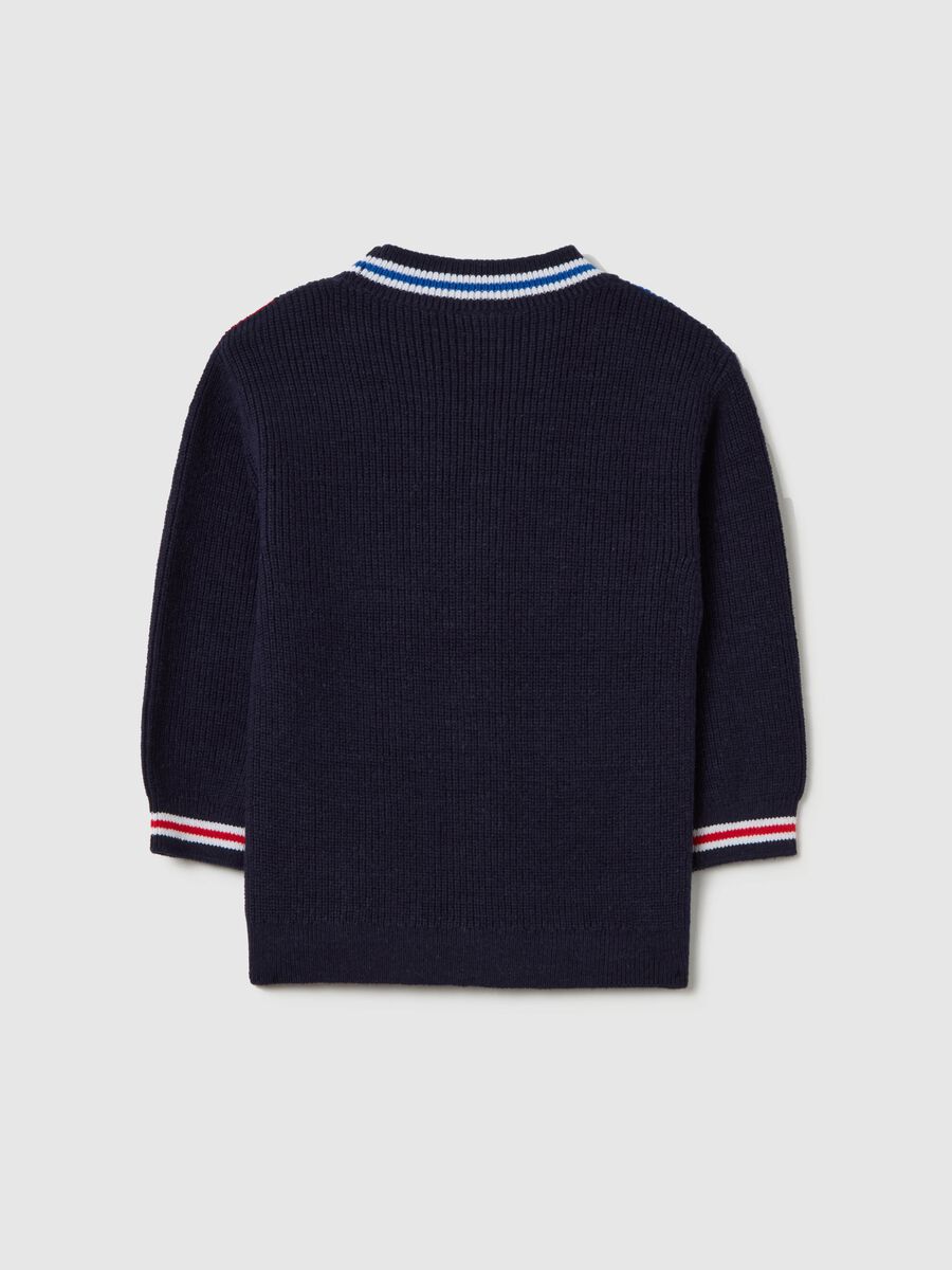 Striped cardigan with V neck_1