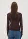 Brown viscose-blend crew-neck cardigan, regular fit_3