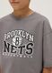 Grey over-fit pure cotton children's t-shirt with Brooklyn Nets logo_2