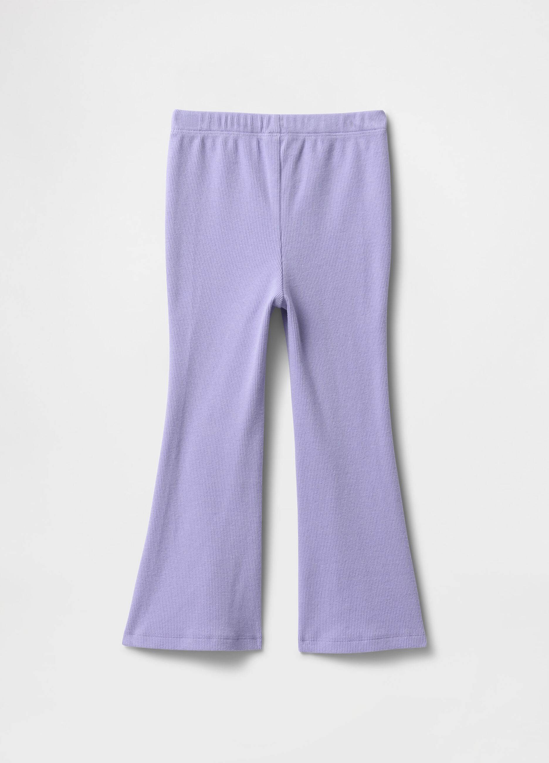 Lilac Flared Trousers in Stretch Fabric