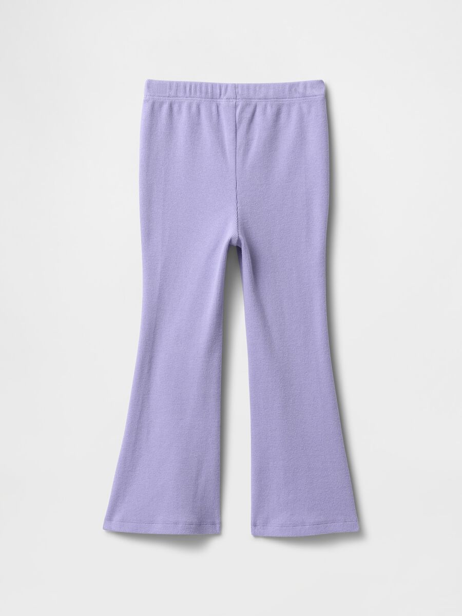 Lilac Flared Trousers in Stretch Fabric_1