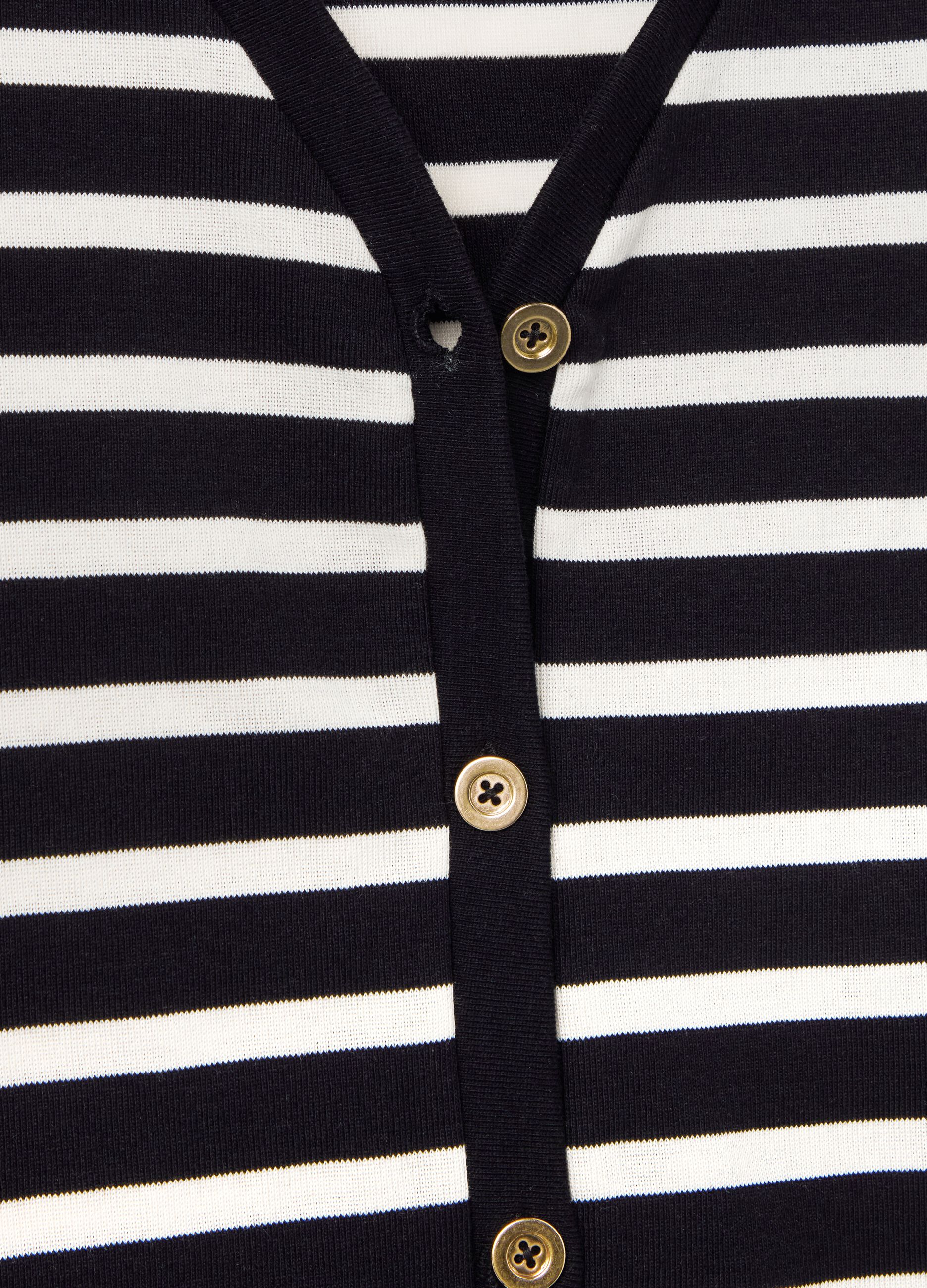 Striped cardigan with V neck