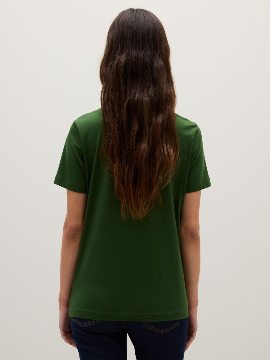 T-shirt in puro cotone verde regular fit_2