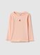 Pink long sleeve girls' t-shirt in regular fit cotton blend_0