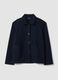 Navy blue viscose-blend jacket with crew neck, regular fit_4