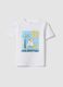 White pure cotton T-shirt for baby boy with print_0