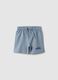 Sky blue pure cotton shorts for boys with regular fit and car design_0