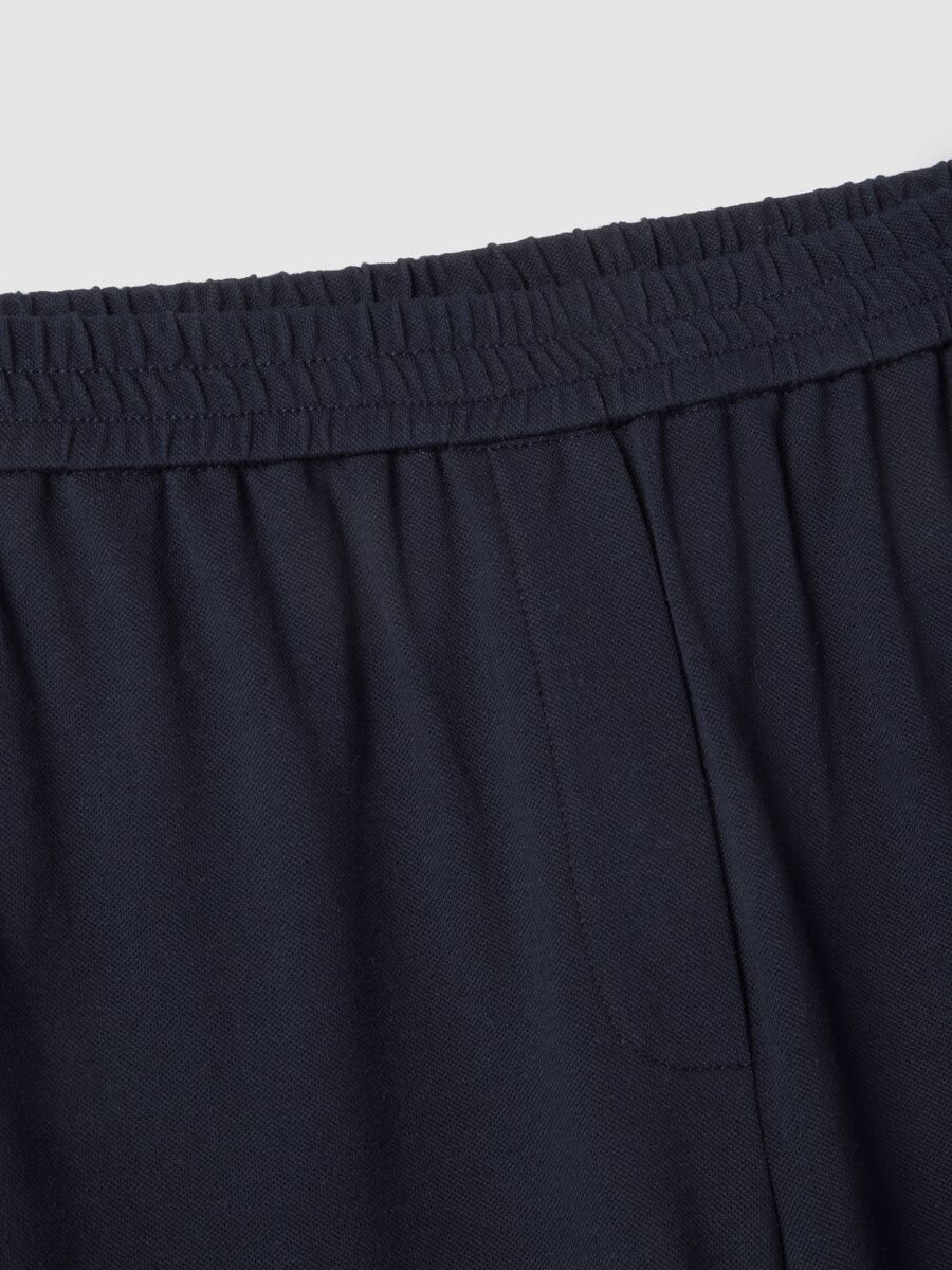 Blue stretch cotton trousers with regular fit_5