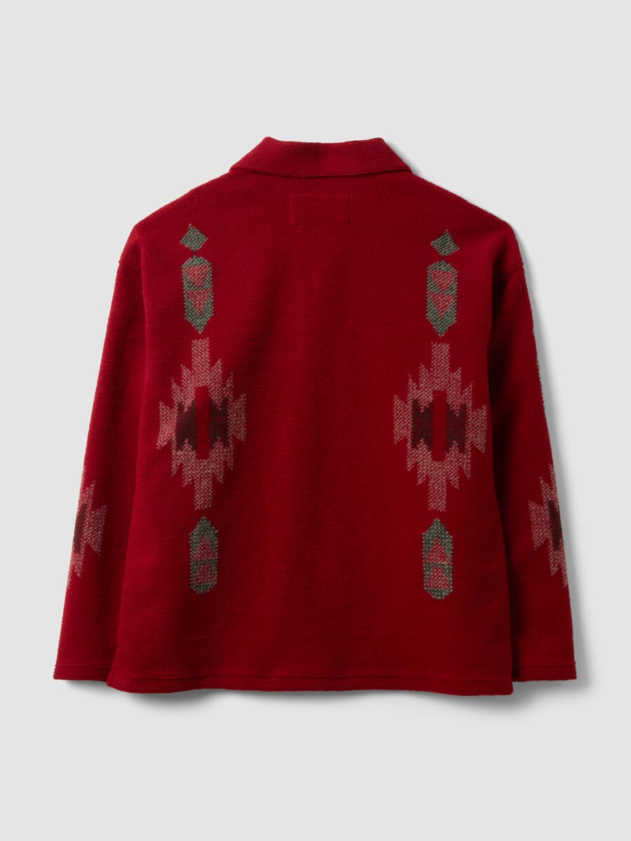 Shacket rossa regular fit con fantasia jacquard_6