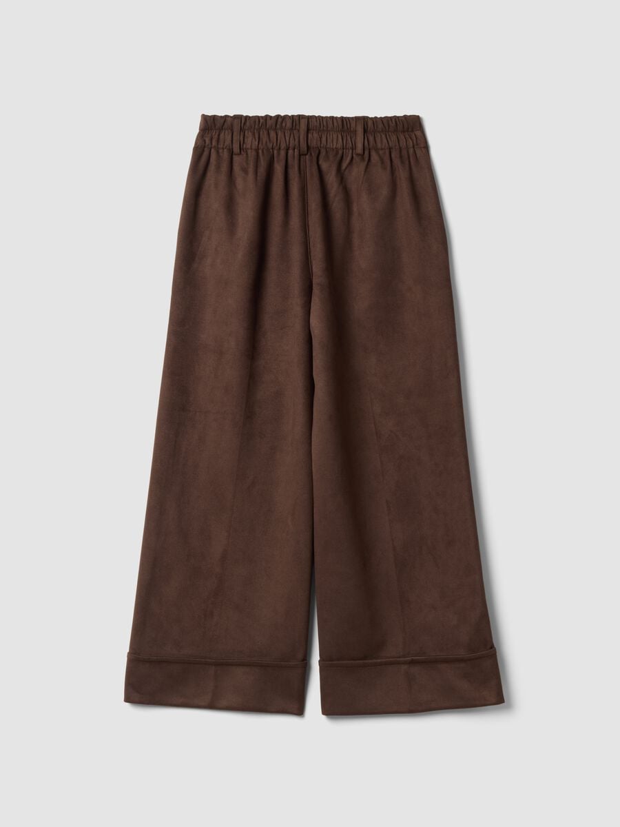 Dark brown regular-fit wide-leg trousers_2