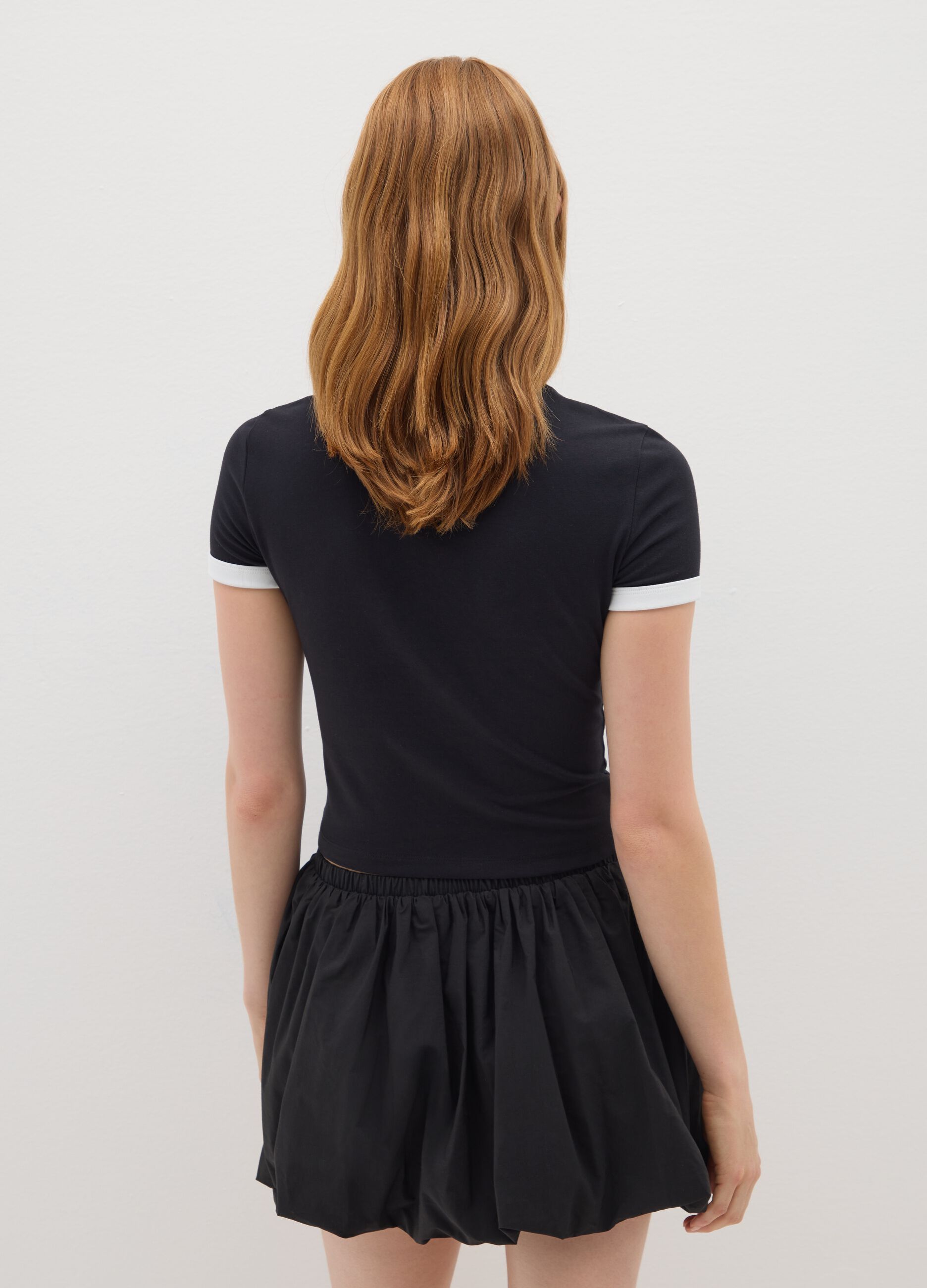 Women's multi-colour stretch cotton T-shirt