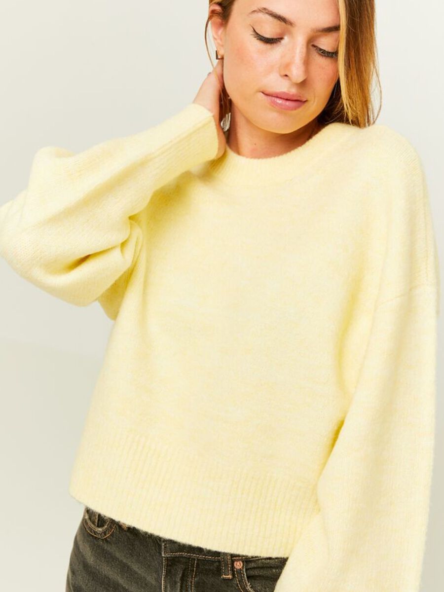 Pullover crop con scollo rotondo_2