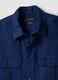 Blue regular-fit pure linen shirt with double pocket_5