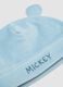 Light blue baby set with Mickey slogan hat and booties_1