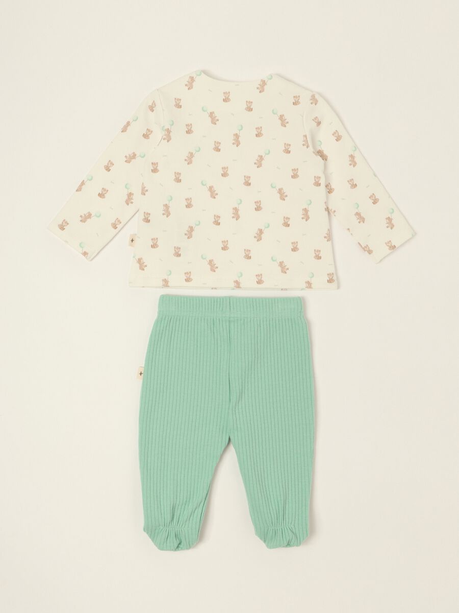 Multicolour baby set with teddy bear in stretch cotton_3