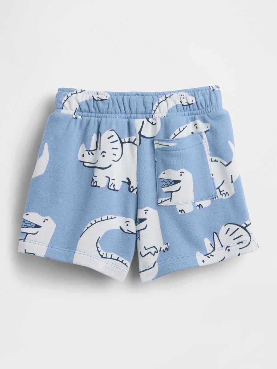 Cotton-blend shorts with dinosaur print_1