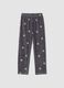 Pantaloni pigiama grigio scuro melange con stampa fiocchi di neve regular fit_0