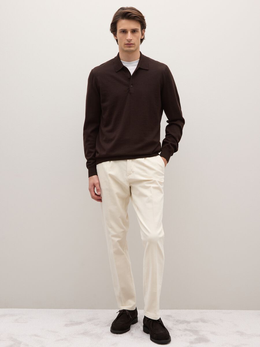 Brown pure merino regular fit sweater_2