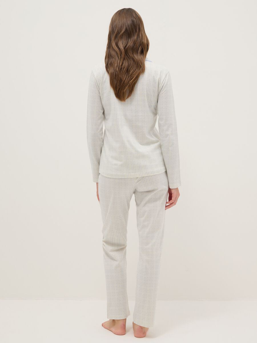 White check pyjamas in pure cotton regular fit_2