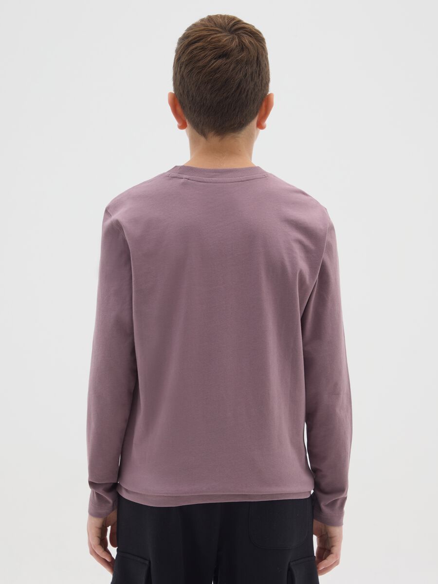 T-shirt da ragazzo in puro cotone viola regular fit_1