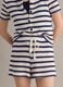 Blue and white striped stretch cotton crochet shorts, regular fit_3