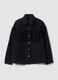 Giacca nera in denim di puro cotone con frange_4