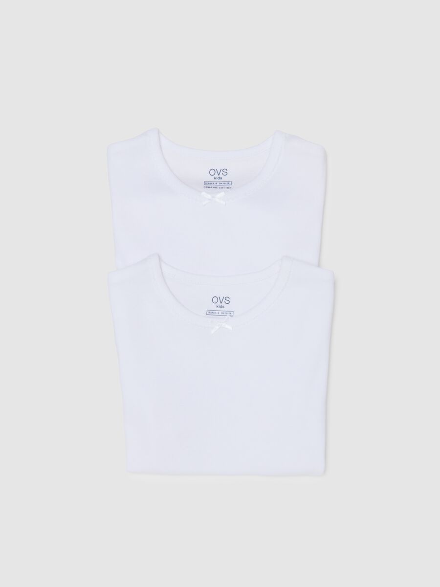 Bipack t-shirt bianche da bambina in puro cotone regular fit_2