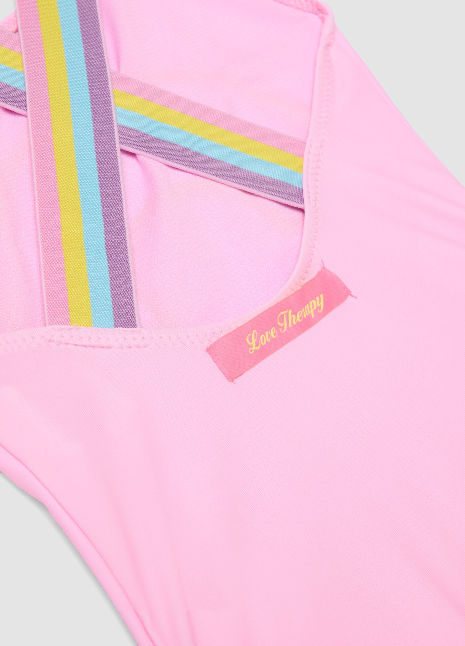 Pink stretchy fabric swimsuit