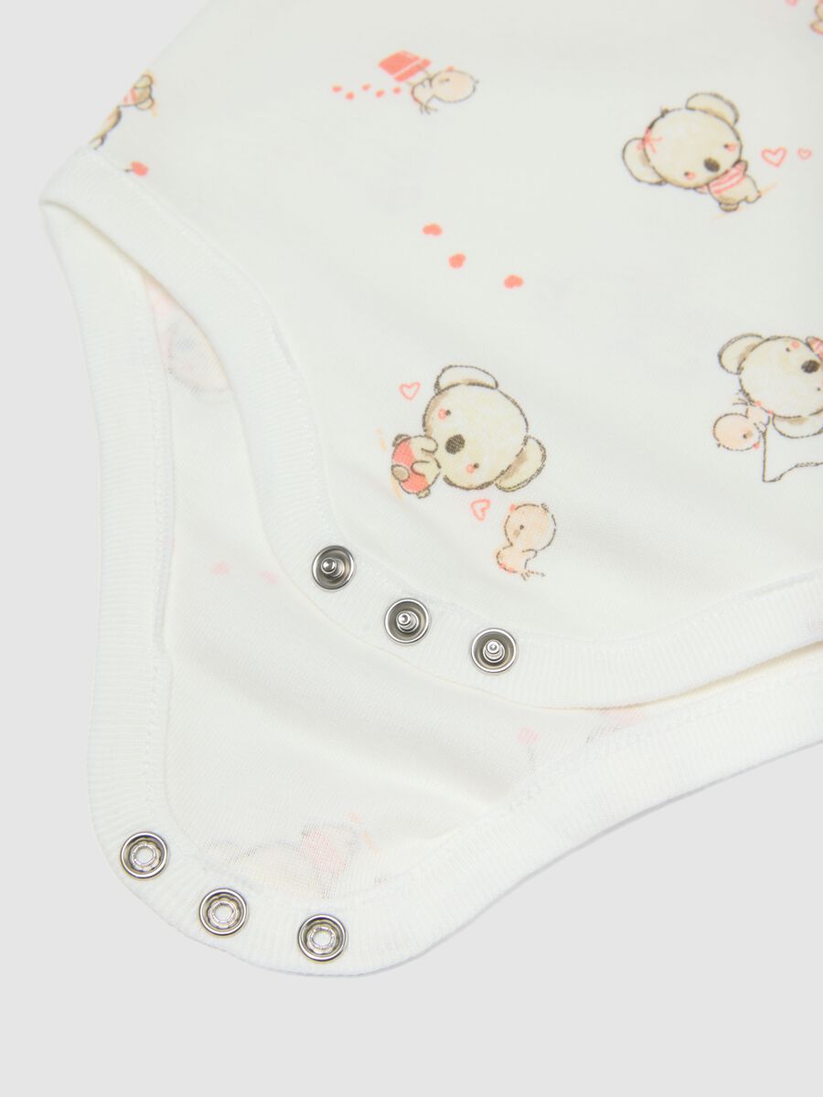 Tripack body senza maniche in puro cotone multicolor da neonata_3