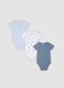 3-pack of blue and white organic cotton baby bodysuits with cars_0