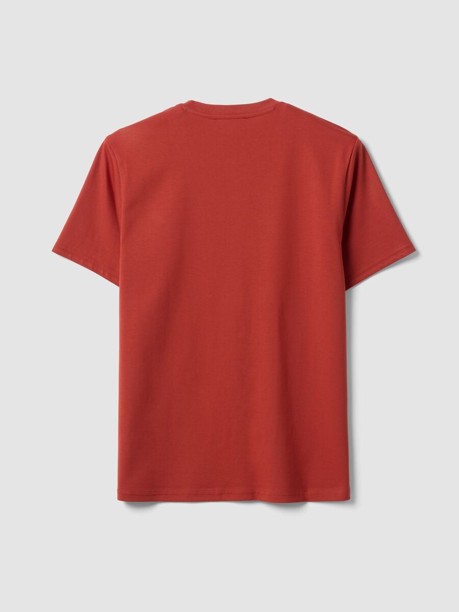 T-shirt girocollo rossa in puro cotone Supima regular fit_1