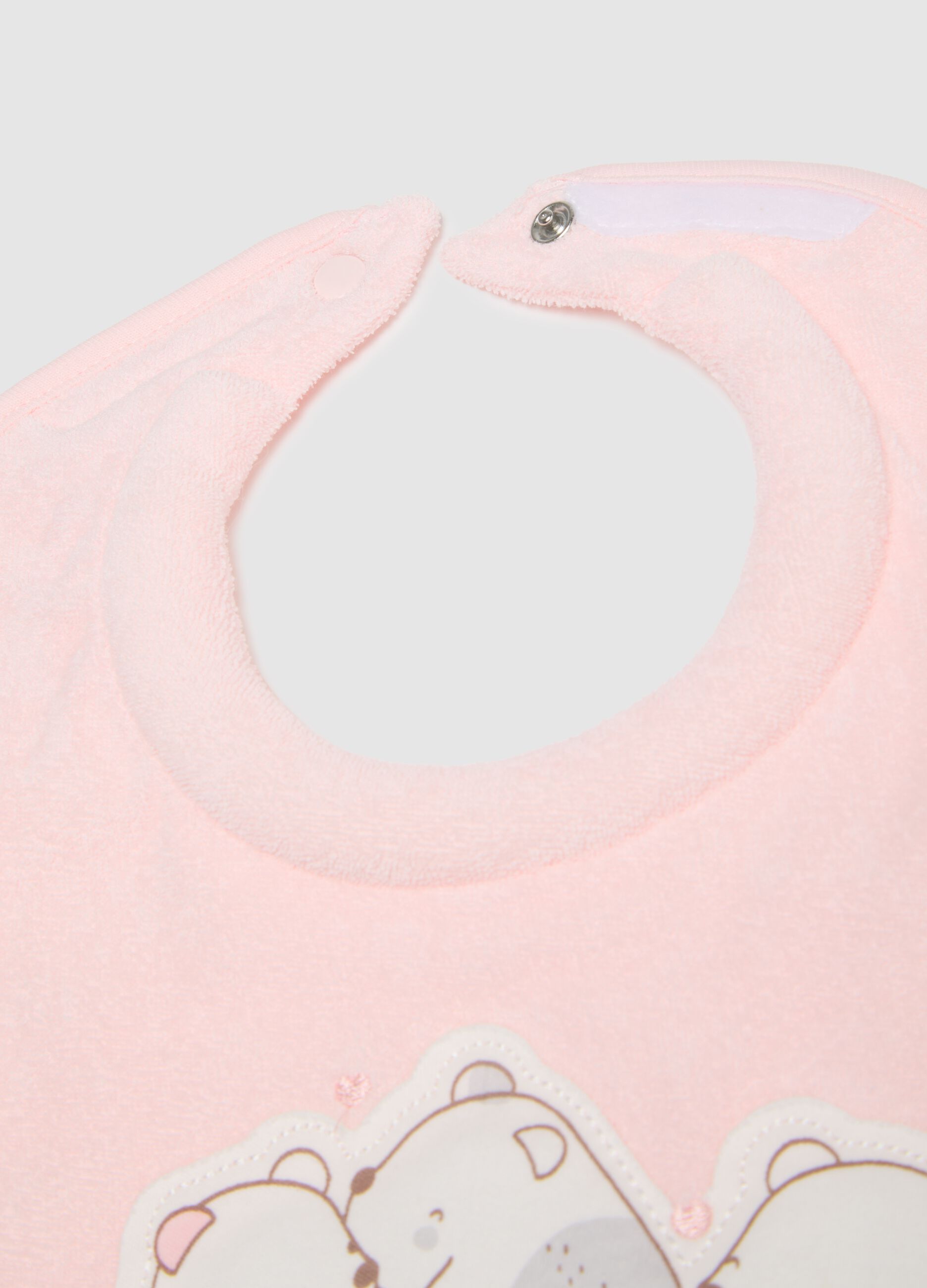 Two-pack pink pure cotton baby bibs