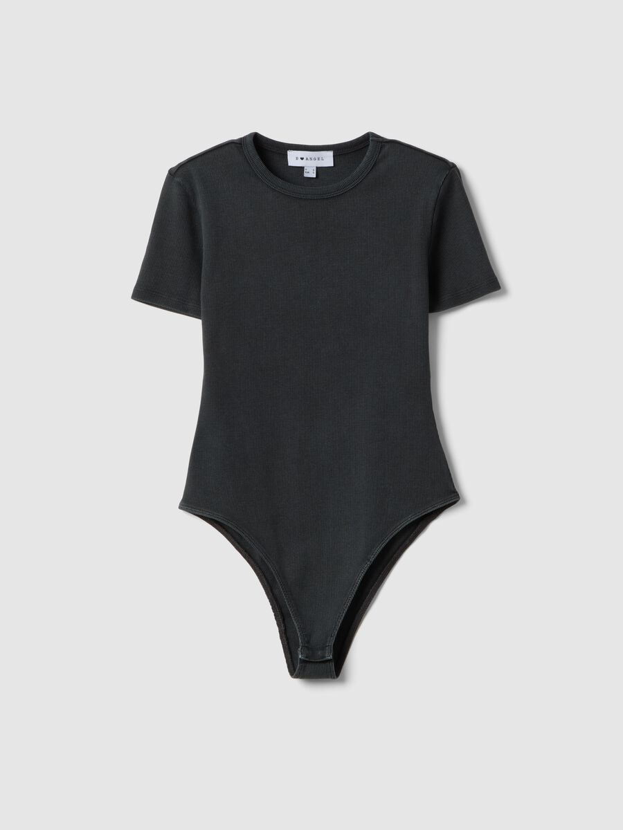 Grey slim fit stretch cotton top_4