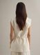 White regular-fit lyocell-linen blend waistcoat with belt_3