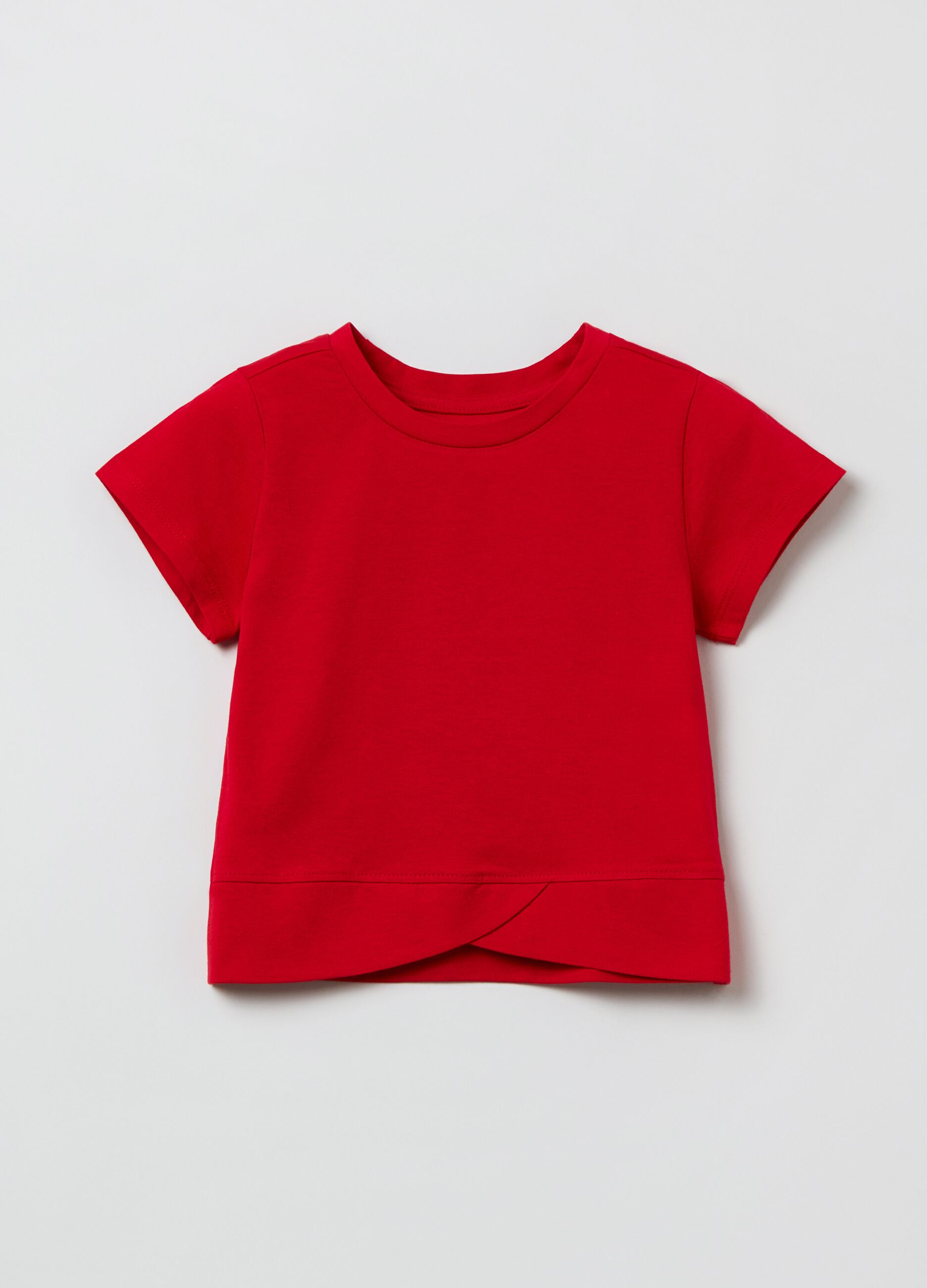 T-shirt crop in cotone con dettaglio