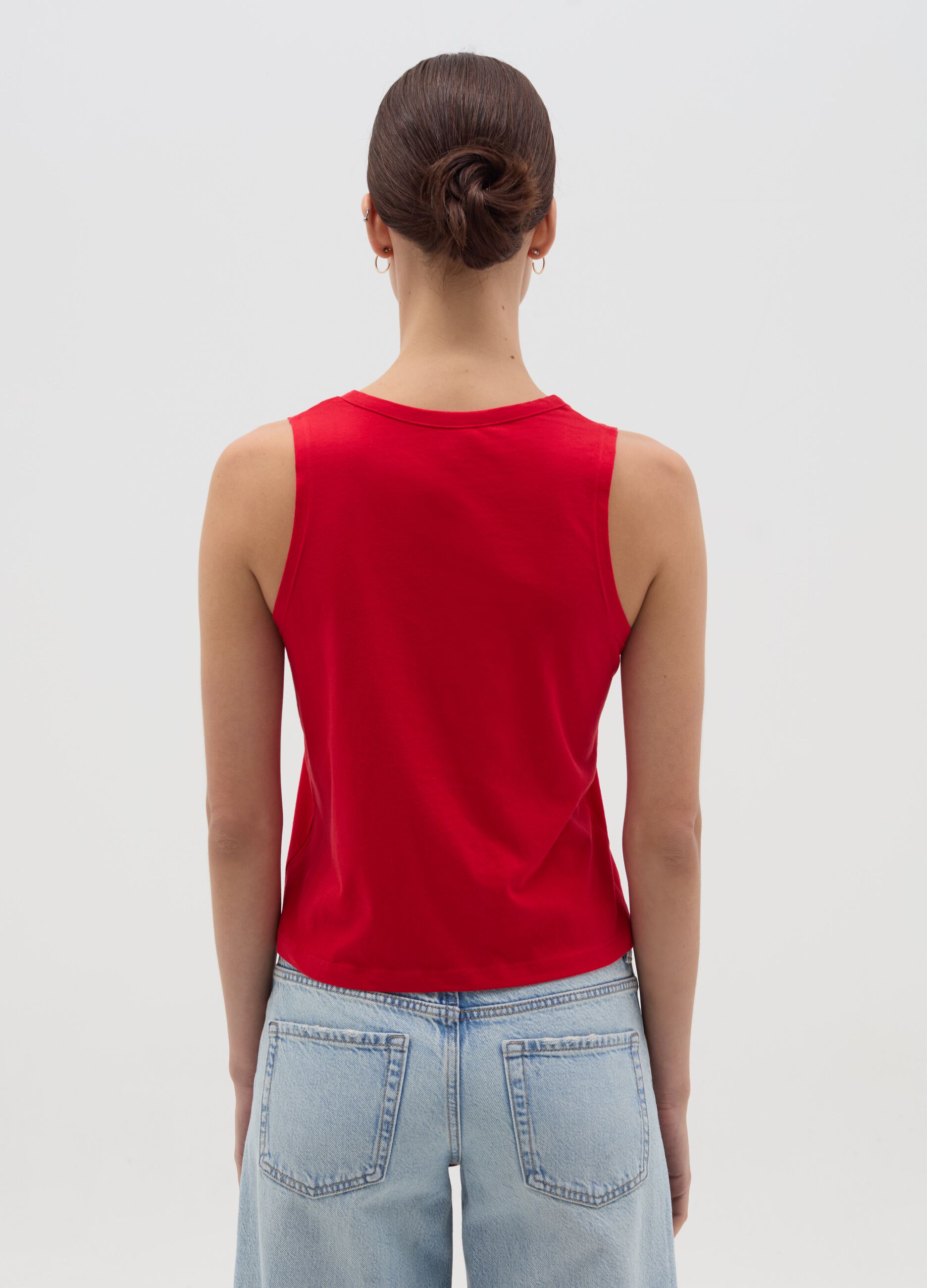 Tank top with granddad neck