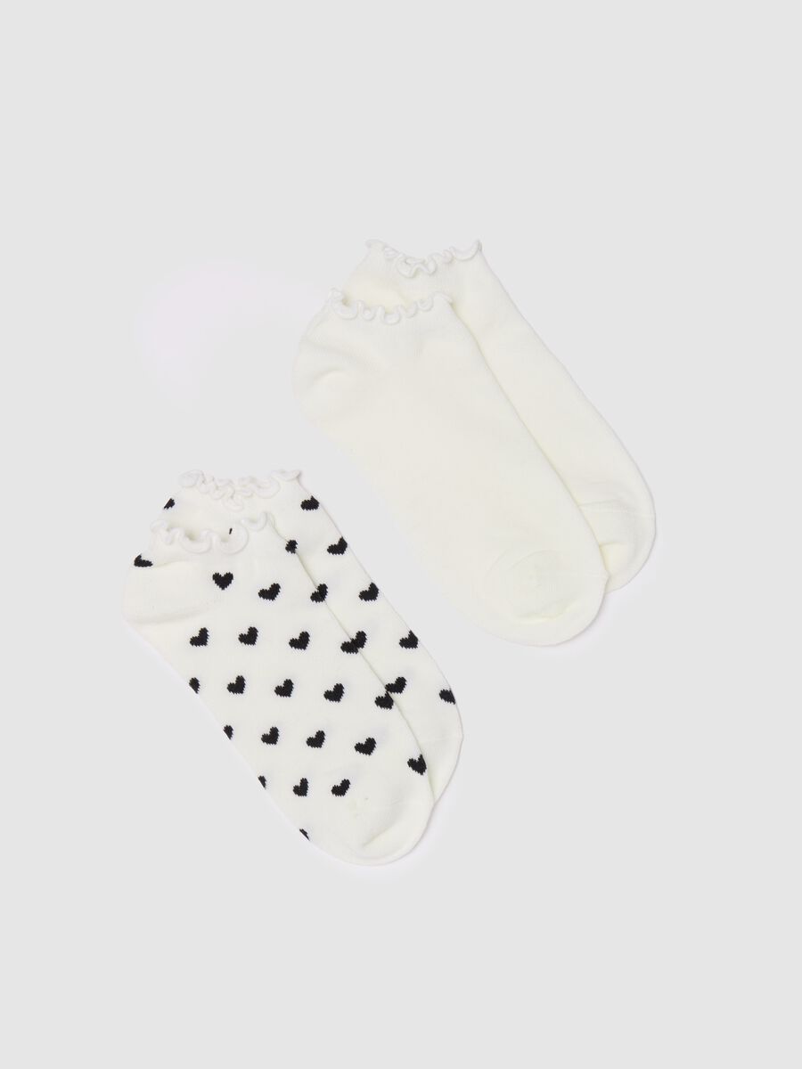 Two-pair pack sneaker liners with wavy trim_0