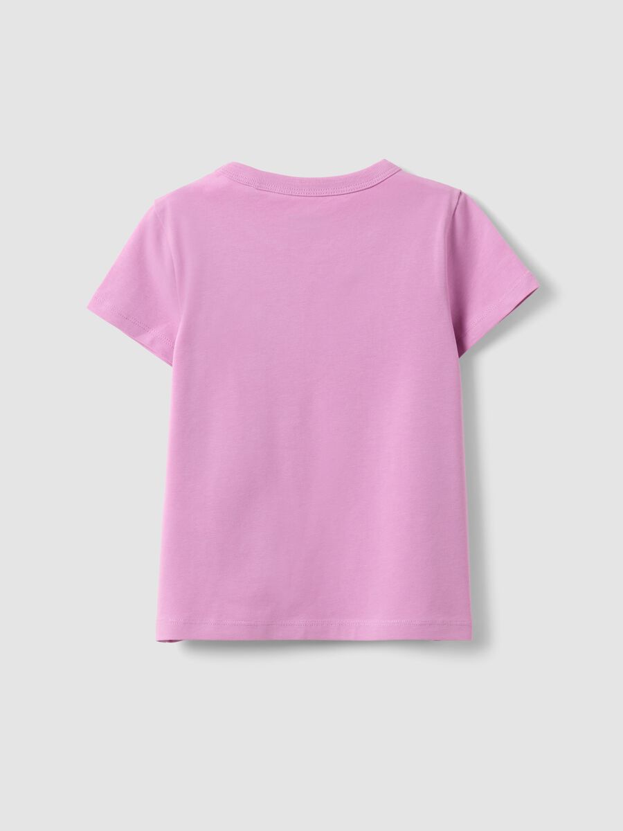 T-shirt in cotone elasticizzato rosa da bambina regular fit_1
