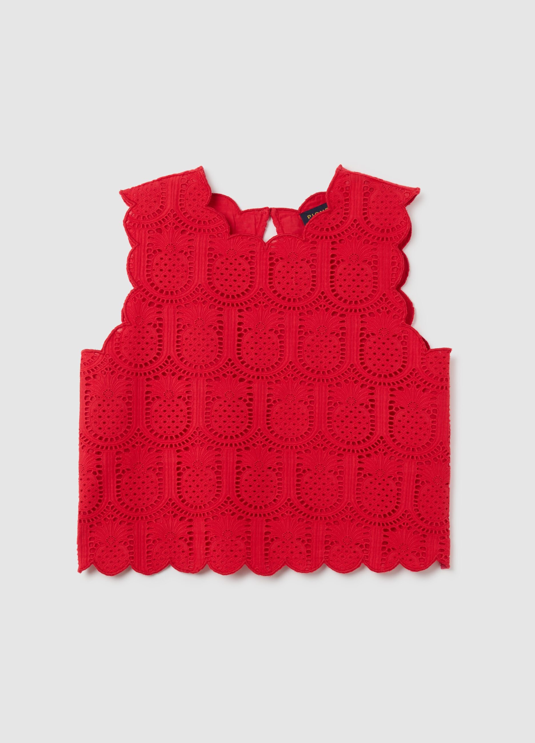 Women's pure cotton red top with regular fit