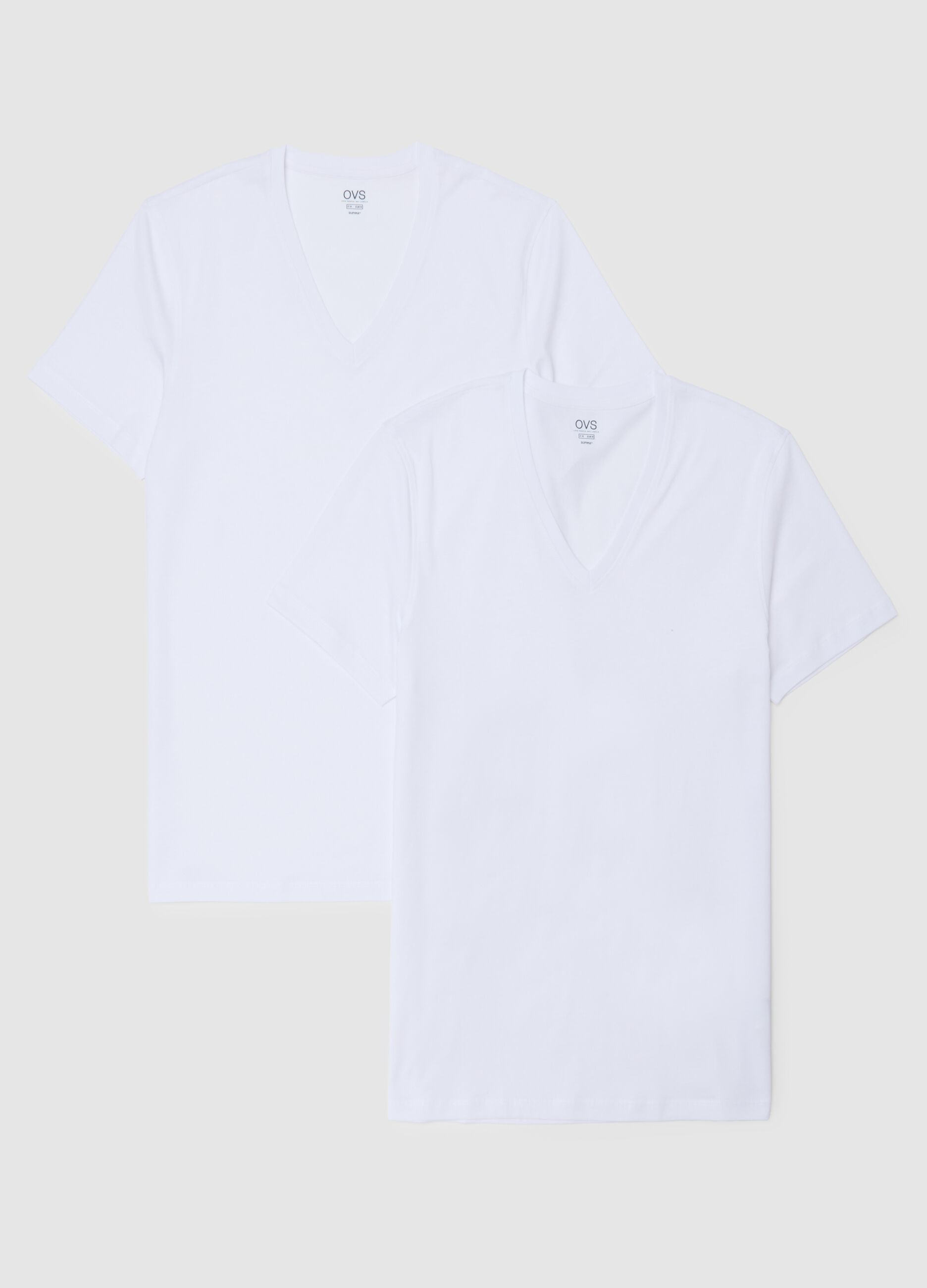 Bipack di t-shirt in puro cotone bianche regular fit